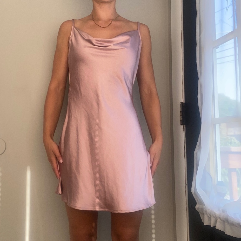 Speechless Mauve Rose Pink Mini Dress small satin for date or wedding